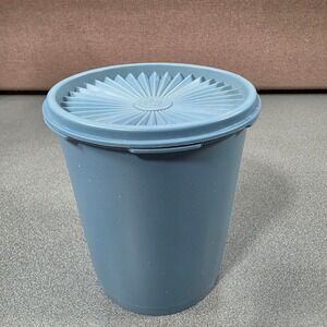 Tupperware Servalier Canister Blue Excellent Sunburst Lid Vintage Made USA